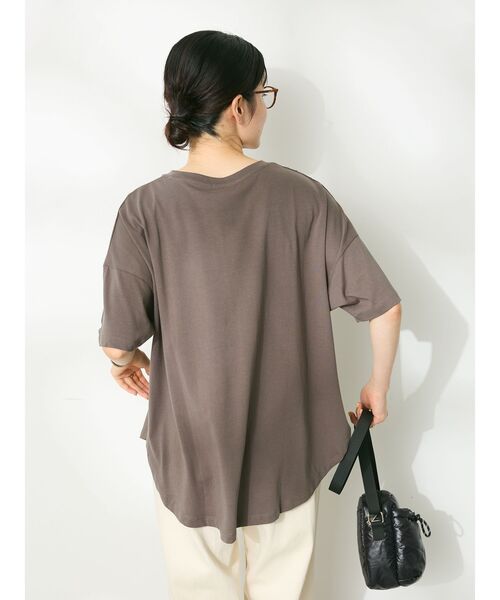 CRAFT STANDARD BOUTIQUE（クラフトスタンダードブティック）の「シルケット天竺ロゴプリント裾ラウンド半袖Tee（チュニック・レディース・ラベンダー/オフホワイト/チャコールグレー/ブルー・FREE）」の17枚目の写真