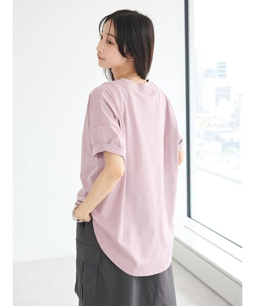 CRAFT STANDARD BOUTIQUE（クラフトスタンダードブティック）の「シルケット天竺ロゴプリント裾ラウンド半袖Tee（チュニック・レディース・ラベンダー/オフホワイト/チャコールグレー/ブルー・FREE）」の22枚目の写真
