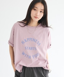 CRAFT STANDARD BOUTIQUE | シルケット天竺ロゴプリント裾ラウンド半袖Tee(チュニック)