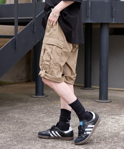 ROOT THREE（ルートスリー）の「【ROOT THREE】ナイロンワッシャークロップドカーゴパンツ 050290（カーゴパンツ・メンズ・グレー/カーキ/ブラック/ベージュ・S/M/L/LL）」の16枚目の写真