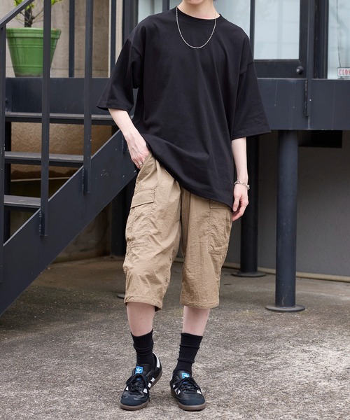 ROOT THREE（ルートスリー）の「【ROOT THREE】ナイロンワッシャークロップドカーゴパンツ 050290（カーゴパンツ・メンズ・グレー/カーキ/ブラック/ベージュ・S/M/L/LL）」の6枚目の写真