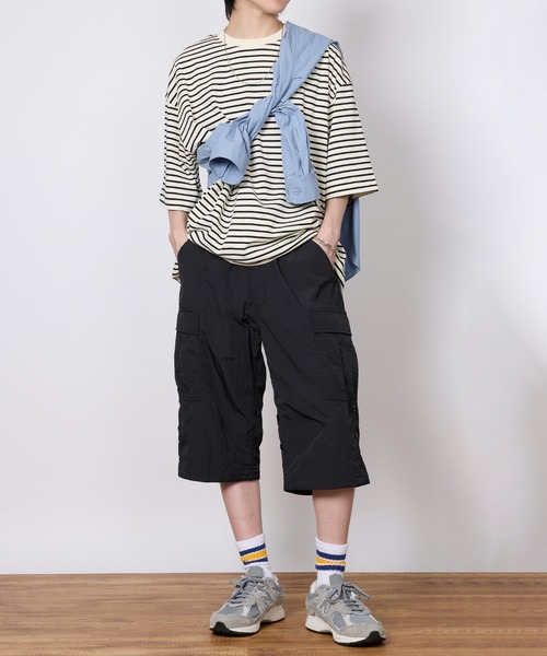 ROOT THREE（ルートスリー）の「【ROOT THREE】ナイロンワッシャークロップドカーゴパンツ 050290（カーゴパンツ・メンズ・グレー/カーキ/ブラック/ベージュ・S/M/L/LL）」の13枚目の写真