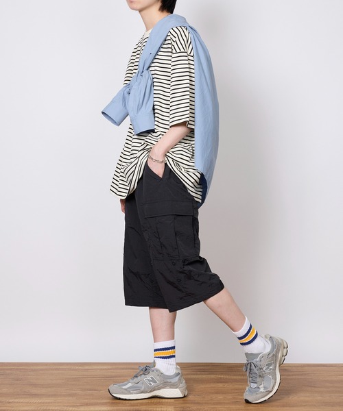 ROOT THREE（ルートスリー）の「【ROOT THREE】ナイロンワッシャークロップドカーゴパンツ 050290（カーゴパンツ・メンズ・グレー/カーキ/ブラック/ベージュ・S/M/L/LL）」の15枚目の写真