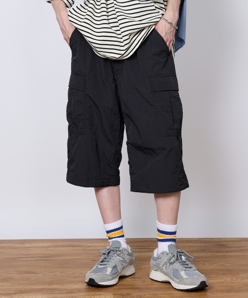 ROOT THREE（ルートスリー）の「【ROOT THREE】ナイロンワッシャークロップドカーゴパンツ 050290（カーゴパンツ・メンズ・グレー/カーキ/ブラック/ベージュ・S/M/L/LL）」の9枚目の写真
