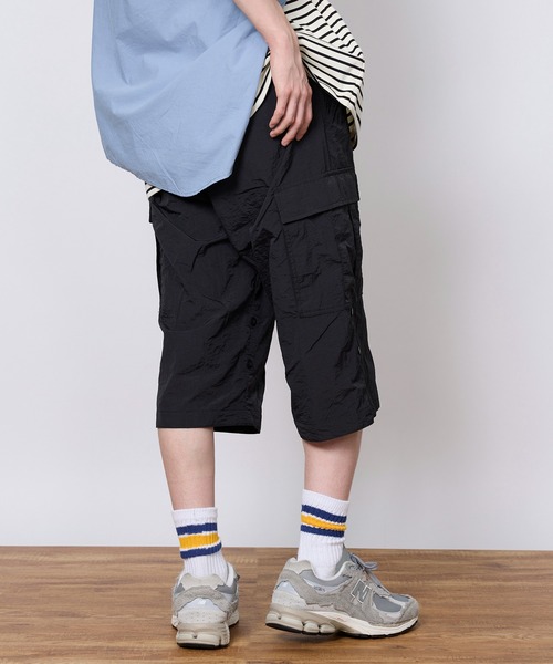 ROOT THREE（ルートスリー）の「【ROOT THREE】ナイロンワッシャークロップドカーゴパンツ 050290（カーゴパンツ・メンズ・グレー/カーキ/ブラック/ベージュ・S/M/L/LL）」の12枚目の写真