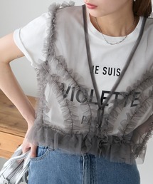 フリル切替チュールベスト