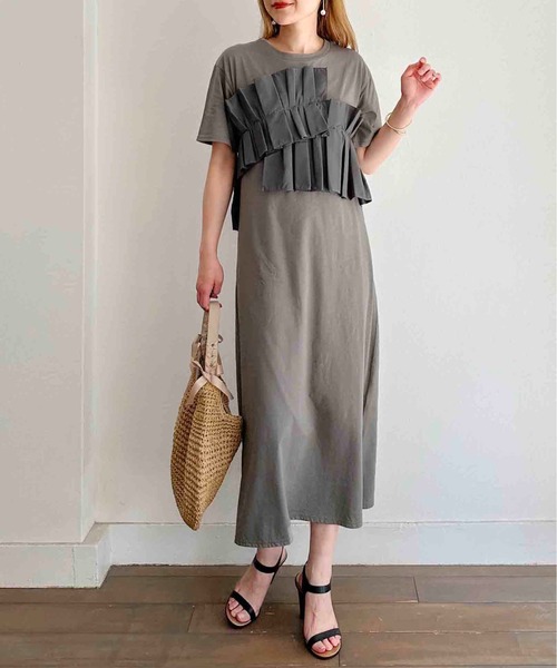 PICCIN(ピッチン)の「【WEB限定】フロントプリーツコットンワンピース(ワンピース・レディース・ブラック/グレー・M/L)」の12枚目の写真