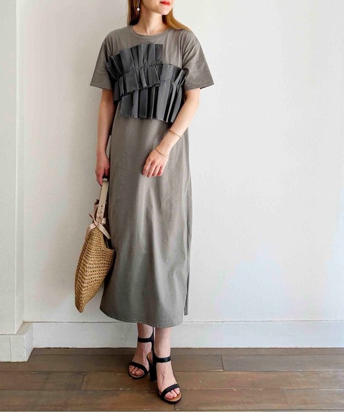 PICCIN(ピッチン)の「【WEB限定】フロントプリーツコットンワンピース(ワンピース・レディース・ブラック/グレー・M/L)」の8枚目の写真