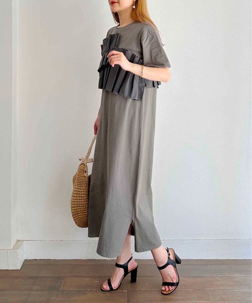 PICCIN(ピッチン)の「【WEB限定】フロントプリーツコットンワンピース(ワンピース・レディース・ブラック/グレー・M/L)」の9枚目の写真