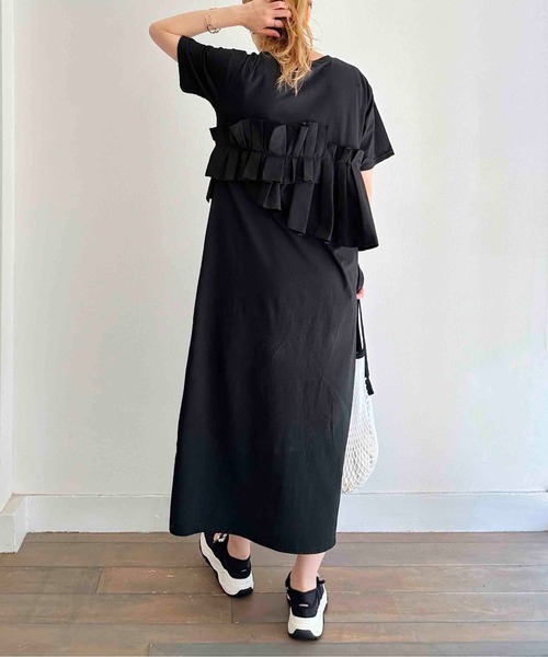 PICCIN(ピッチン)の「【WEB限定】フロントプリーツコットンワンピース(ワンピース・レディース・ブラック/グレー・M/L)」の6枚目の写真