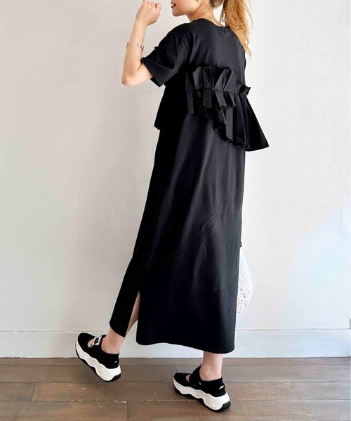 PICCIN(ピッチン)の「【WEB限定】フロントプリーツコットンワンピース(ワンピース・レディース・ブラック/グレー・M/L)」の5枚目の写真