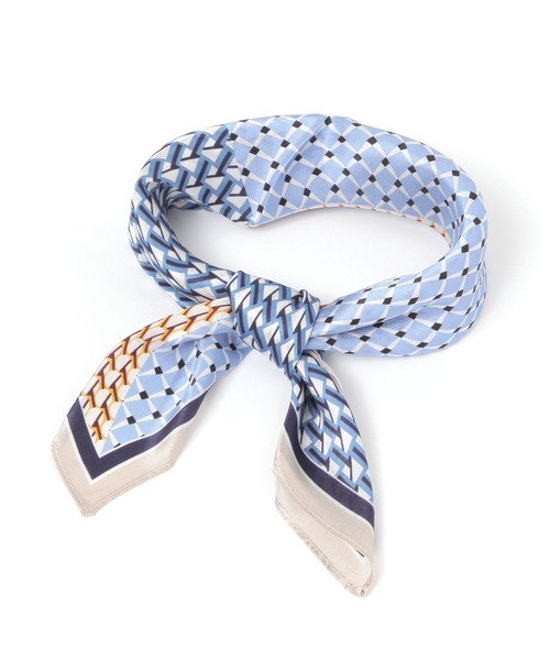 GLOBAL WORK（グローバルワーク）の「シルクプリントチビスカーフ/130520（バンダナ/スカーフ・レディース・ネイビー/ベージュ/ブルー/グリーン/イエロー/サックスブルー/ピンク/ホワイト/ブラック/ブルー系その他4/ベージュ系その他3/ブラック系その他/アイボリー/ブルー系その他/スカイブルー/レッド/ネイビー系8/ピンク系その他5/ブルー系その他6/ライトベージュ・ONE SIZE）」の8枚目の写真