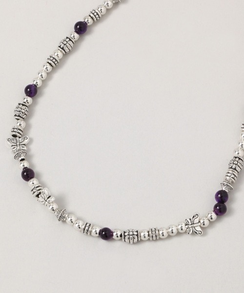 RAGEBLUE（レイジブルー）の「メタルコンビ/ビーズネックレス（ネックレス・メンズ・パープル/グリーン・FREE）」の9枚目の写真