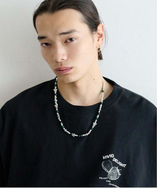 RAGEBLUE（レイジブルー）の「メタルコンビ/ビーズネックレス（ネックレス・メンズ・パープル/グリーン・FREE）」の5枚目の写真