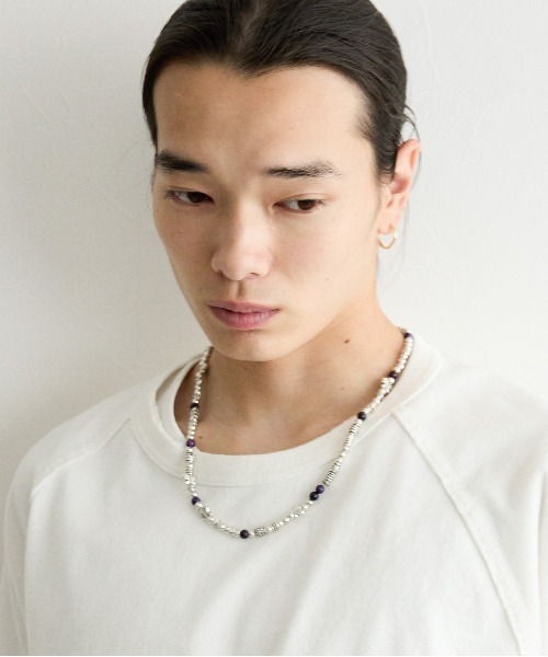 RAGEBLUE（レイジブルー）の「メタルコンビ/ビーズネックレス（ネックレス・メンズ・パープル/グリーン・FREE）」の7枚目の写真