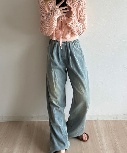RiLi（リリ）の「デニムライクルーズワイドパンツ【RL】（デニムパンツ・レディース・ブルー・S-Long/M-Long/M/S）」の4枚目の写真