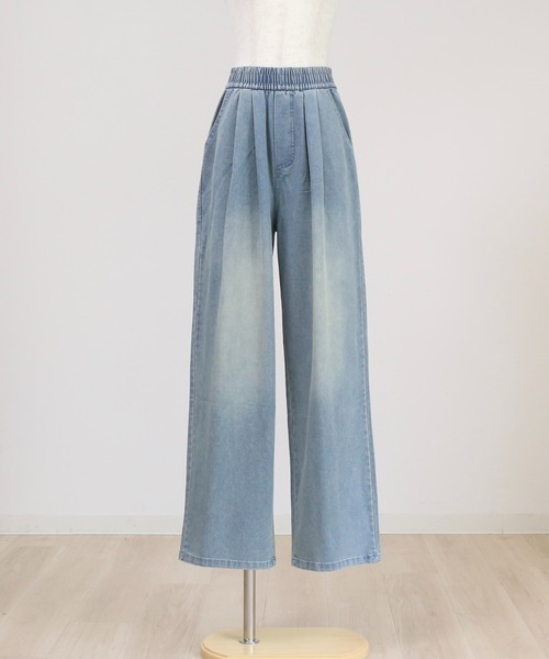 RiLi（リリ）の「デニムライクルーズワイドパンツ【RL】（デニムパンツ・レディース・ブルー・S-Long/M-Long/M/S）」の13枚目の写真