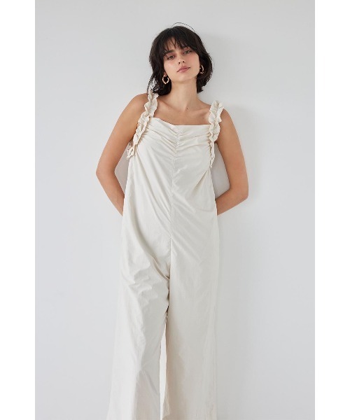 ALEXIA STAM(アリシアスタン)の「Frill Shoulder Jumpsuit /フリルショルダージャンプスーツ(つなぎ/オールインワン・レディース・チャコールグレー/アイボリー・M/S)」の16枚目の写真