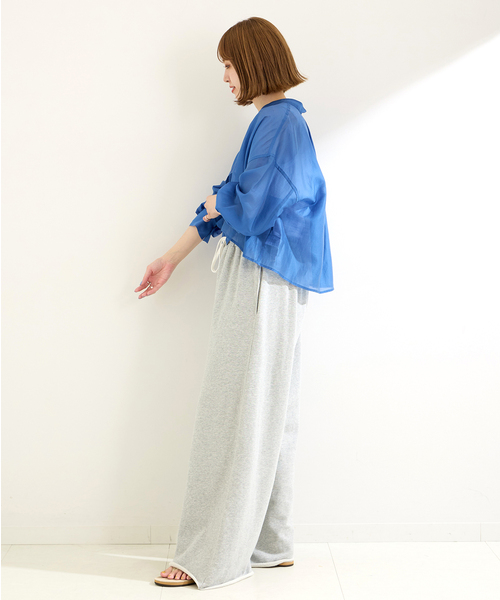 B.C STOCK(ベーセーストック)の「オーガンディクロップシャツ(シャツ/ブラウス・レディース・ホワイト/ブルー系その他/ブラック・FREE)」の22枚目の写真