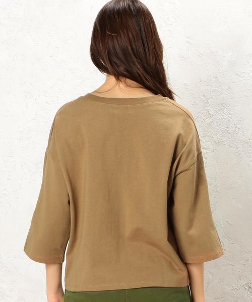green label relaxing（グリーンレーベルリラクシング）の「CF BIG ポケット 7SL プルオーバー カットソー ◆（Tシャツ/カットソー・レディース・オフホワイト/ブラウン/ダークグリーン/ネイビー・フリー）」の5枚目の写真
