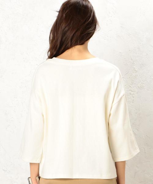 green label relaxing（グリーンレーベルリラクシング）の「CF BIG ポケット 7SL プルオーバー カットソー ◆（Tシャツ/カットソー・レディース・オフホワイト/ブラウン/ダークグリーン/ネイビー・フリー）」の7枚目の写真