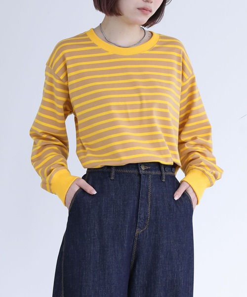 n'OrLABEL（ノアールレーベル）の「『配色ボーダーロンT』（Tシャツ/カットソー・レディース・ブラック/ラベンダー/ベージュ・2/1）」の4枚目の写真