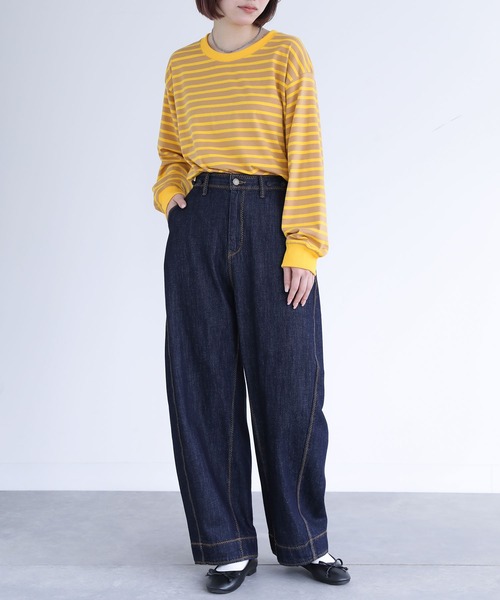 n'OrLABEL（ノアールレーベル）の「『配色ボーダーロンT』（Tシャツ/カットソー・レディース・ブラック/ラベンダー/ベージュ・2/1）」の5枚目の写真