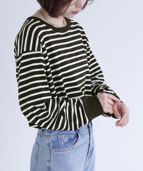 n'OrLABEL（ノアールレーベル）の「『配色ボーダーロンT』（Tシャツ/カットソー・レディース・ブラック/ラベンダー/ベージュ・2/1）」の10枚目の写真