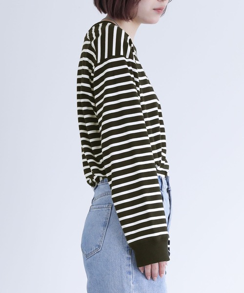 n'OrLABEL（ノアールレーベル）の「『配色ボーダーロンT』（Tシャツ/カットソー・レディース・ブラック/ラベンダー/ベージュ・2/1）」の11枚目の写真