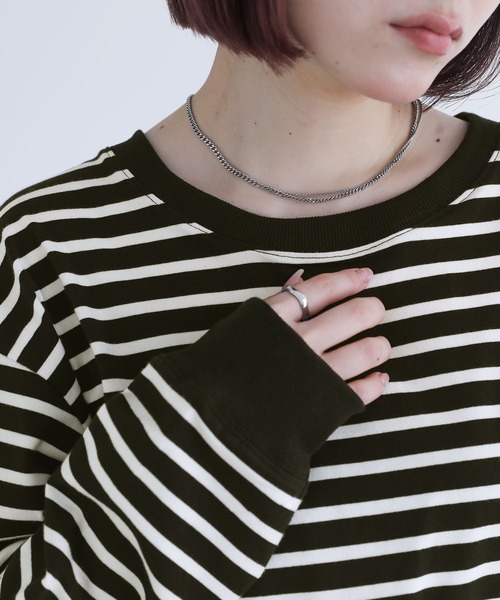 n'OrLABEL（ノアールレーベル）の「『配色ボーダーロンT』（Tシャツ/カットソー・レディース・ブラック/ラベンダー/ベージュ・2/1）」の14枚目の写真