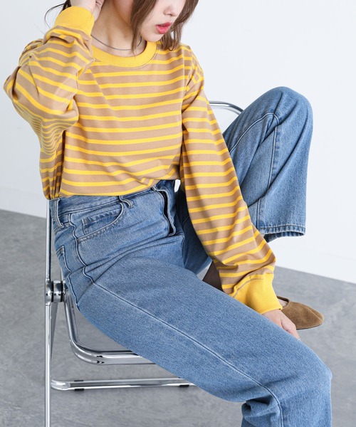 n'OrLABEL（ノアールレーベル）の「『配色ボーダーロンT』（Tシャツ/カットソー・レディース・ブラック/ラベンダー/ベージュ・2/1）」の20枚目の写真