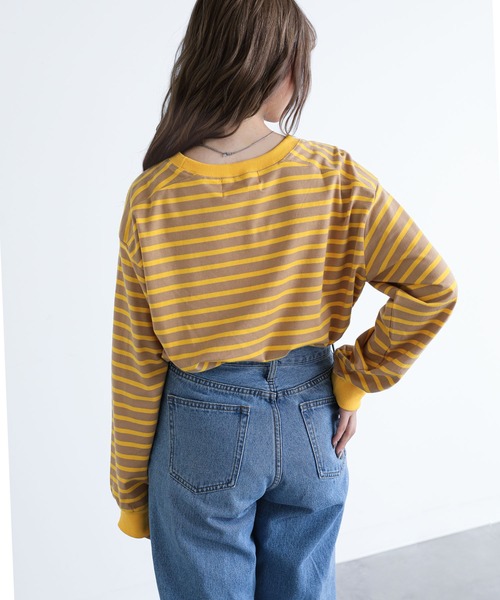 n'OrLABEL（ノアールレーベル）の「『配色ボーダーロンT』（Tシャツ/カットソー・レディース・ブラック/ラベンダー/ベージュ・2/1）」の21枚目の写真