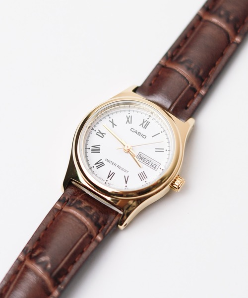 60】【ITN】【CASIO】クラシック デイデイト ラウンド GD BR