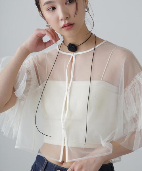 FREE'S MART（フリーズマート）の「ローズネックレス（ネックレス・レディース・ブラック・ﾌﾘ-）」の3枚目の写真