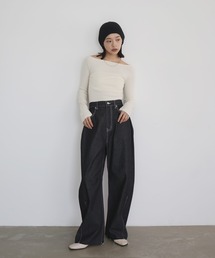 hellam | ラメ入りオフショルリブトップス(Tシャツ/カットソー)