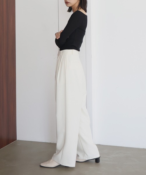 hellam（へラム）の「ラメ入りオフショルリブトップス（Tシャツ/カットソー・レディース・アイボリー/ブラック/杢グレー/ブルー/カーキ・FREE）」の11枚目の写真