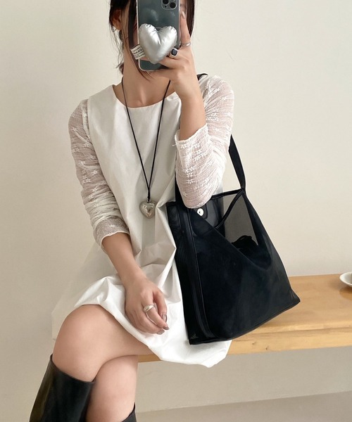 LYEON(リヨン)の「ワンハンドルメッシュバッグ/バケツバッグ(ショルダーバッグ・レディース・ブラック/シルバー・FREE)」の11枚目の写真