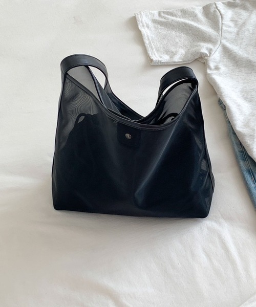 LYEON(リヨン)の「ワンハンドルメッシュバッグ/バケツバッグ(ショルダーバッグ・レディース・ブラック/シルバー・FREE)」の6枚目の写真