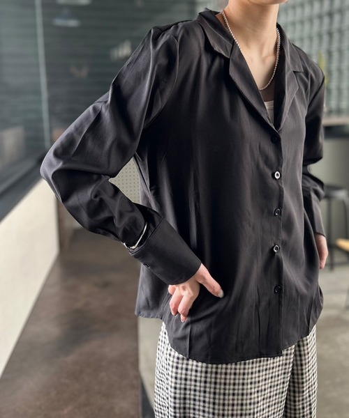 「ENOF」 長袖シャツ M ブラック レディース ENOF 「ENOF」 長袖シャツ M ブラック レディース : ZOZOTOWN