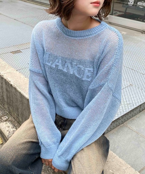 ニット セーター シアーモヘアロゴニット / Sheer Mohair Logo Knit レディース メンズ シアーモヘアロゴニット / Sheer Mohair Logo Knit（INGNI