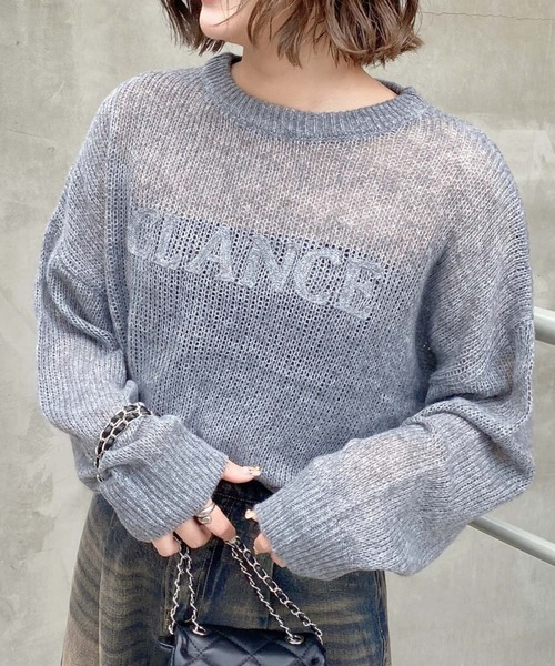 INGNI（イング）の「シアーモヘアロゴニット（ニット/セーター・レディース・アイボリー/グレー/ブルー/ピンク・M）」の11枚目の写真