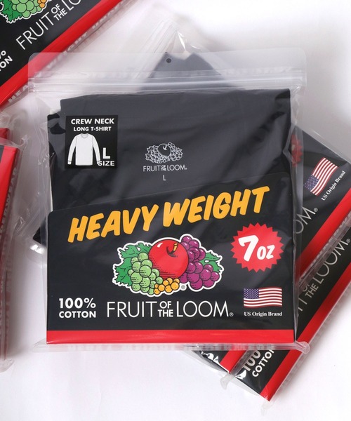FRUIT OF THE LOOM(フルーツオブザルーム)の「FRUIT OF THE LOOM/フルーツオブザルーム HEAVY WEIGHT/ヘビーウェイト 無地 クルーネック ロングスリーブTシャツ/ロンT/パックT(Tシャツ/カットソー・メンズ・ホワイト/ブラック・XL/L/M/S)」の1枚目の写真