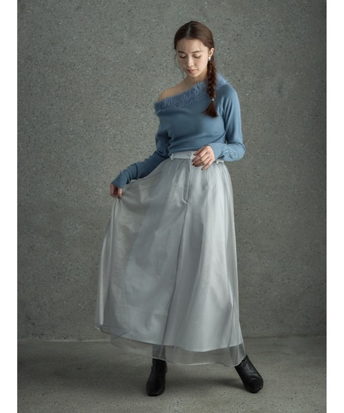 Stylevoice for xxx（スタイルヴォイスフォー）の「シアードッキンングフレアスカート（スカート・レディース・ホワイト/ブラウン/グレー・FREE）」の11枚目の写真