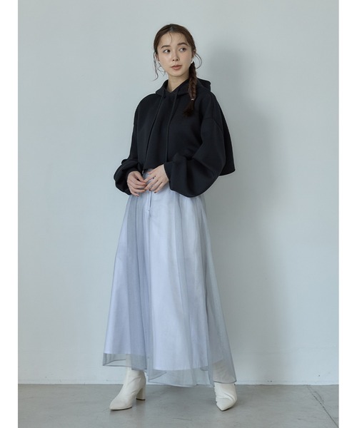 Stylevoice for xxx（スタイルヴォイスフォー）の「シアードッキンングフレアスカート（スカート・レディース・ホワイト/ブラウン/グレー・FREE）」の12枚目の写真