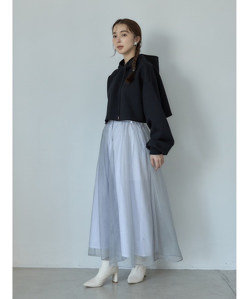 Stylevoice for xxx（スタイルヴォイスフォー）の「シアードッキンングフレアスカート（スカート・レディース・ホワイト/ブラウン/グレー・FREE）」の14枚目の写真