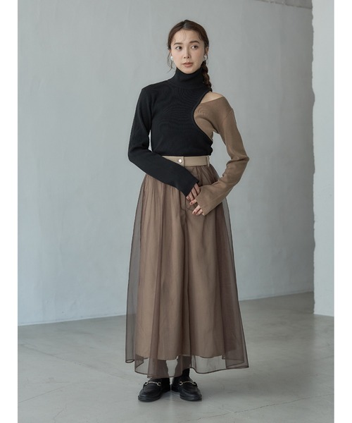 Stylevoice for xxx（スタイルヴォイスフォー）の「シアードッキンングフレアスカート（スカート・レディース・ホワイト/ブラウン/グレー・FREE）」の21枚目の写真