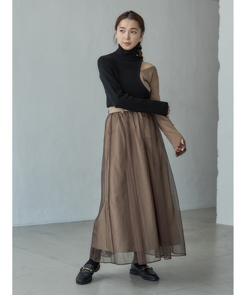 Stylevoice for xxx（スタイルヴォイスフォー）の「シアードッキンングフレアスカート（スカート・レディース・ホワイト/ブラウン/グレー・FREE）」の22枚目の写真