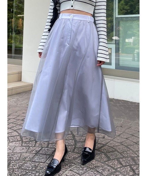 Stylevoice for xxx（スタイルヴォイスフォー）の「シアードッキンングフレアスカート（スカート・レディース・ホワイト/ブラウン/グレー・FREE）」の16枚目の写真