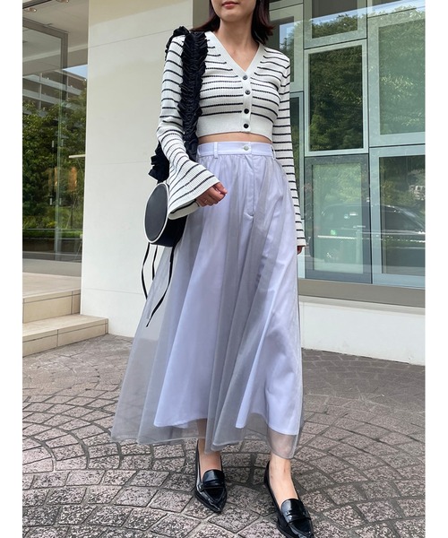 Stylevoice for xxx（スタイルヴォイスフォー）の「シアードッキンングフレアスカート（スカート・レディース・ホワイト/ブラウン/グレー・FREE）」の17枚目の写真