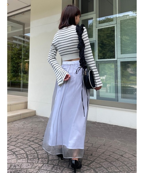 Stylevoice for xxx（スタイルヴォイスフォー）の「シアードッキンングフレアスカート（スカート・レディース・ホワイト/ブラウン/グレー・FREE）」の18枚目の写真